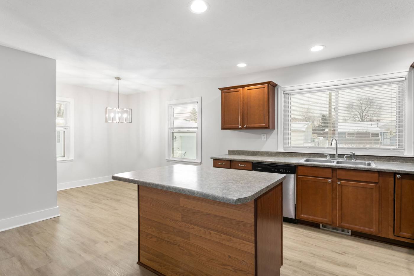 After: Renovated kitchen and dining area — 705 E. Lowell Mishawaka